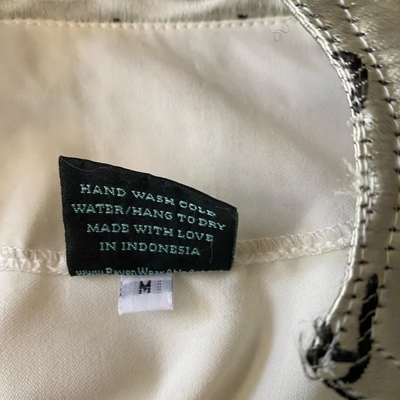 Raven Bustier style Jacket White Sateen with Black Characters size M - Picture 7 of 14